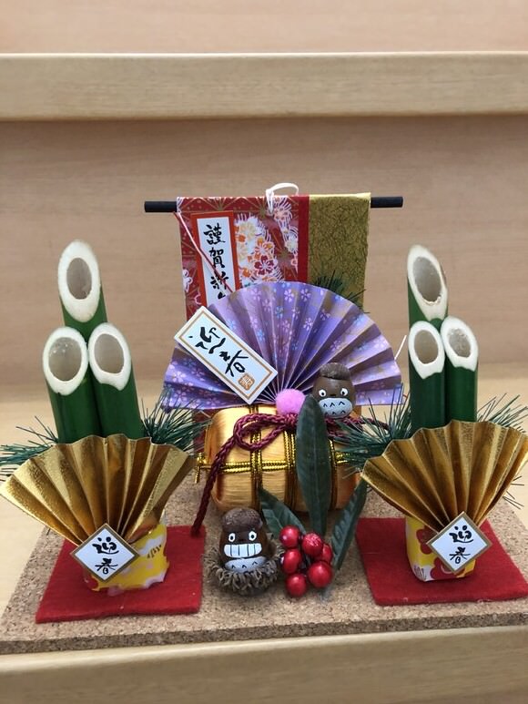 どんぐり人形俵&扇子門松飾り